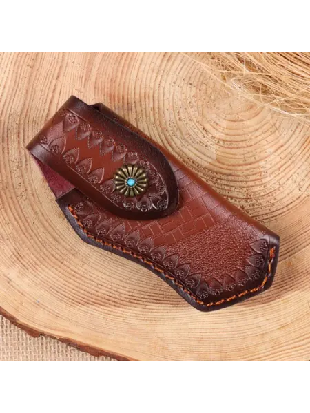 Нет бренда Ножны для ножа чехол коричневый кожа до 12×4.5 см