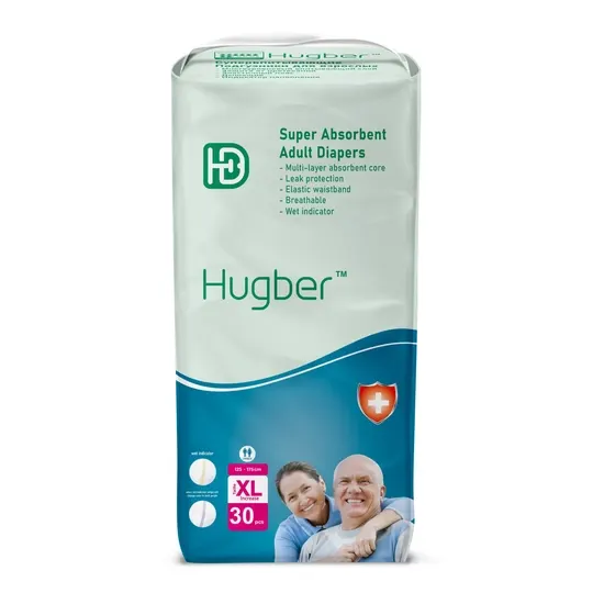 Подгузники для взрослых Hugber, размер XL 125-175см, 30шт
