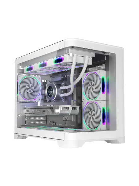 1stPlayer Корпус для ПК с вентиляторами UV6 WHITE