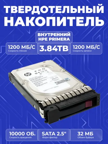 HPE Твердотельный накопитель Primera 3.84TB SAS SFF 2.5 SSD