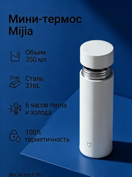 MIJIA Термос Xiaomi Thermos Cup 2 350ml (MJTGB02PL) White
