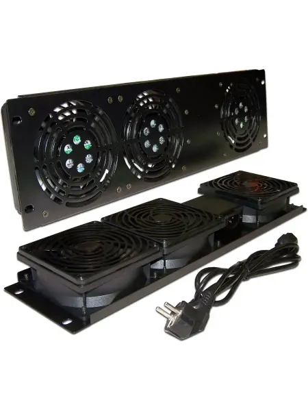 LANMASTER Блок вентиляторов TWT-CB-FANV3-RACK 3 вент. черный упак. 1шт