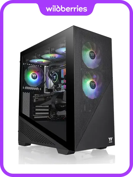THERMALTAKE Корпус для ПК с вентиляторами Divider 370 TempGlass ARGB, че…