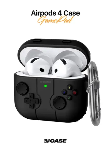 Yamcase Чехол силиконовый на наушники AirPods 4 с карабином