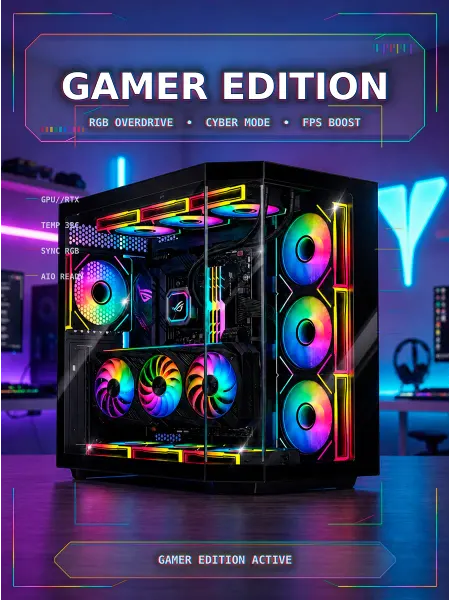 Eurocase Игровой корпус для ПК аквариум с вентиляторами 4х120 ARGB