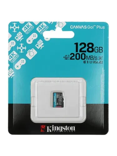 Kingston Canvas Go! Plus 128 ГБ Карта памяти microSDXC (SDCG4/128GBSP), без адаптера