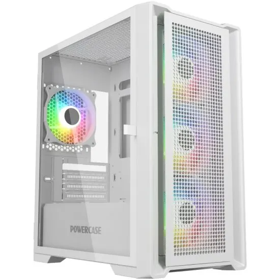 Powercase Компьютерный корпус Alisio Micro X4W V2, белый (CAMCXW-A4)