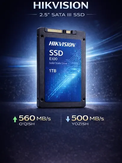 SSD накопитель SATA III HIKVISON , 128, 256, 512 ГБ, 6 ГБ/с, для компьютера и ноутбука
