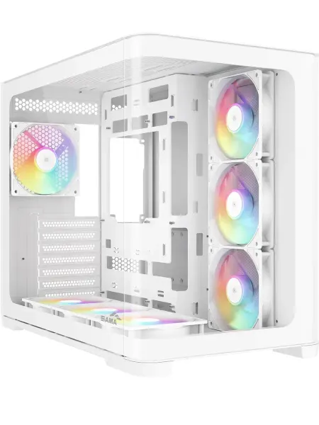 SAMA Корпус для пк с вентиляторами V60 WH ATX без БП