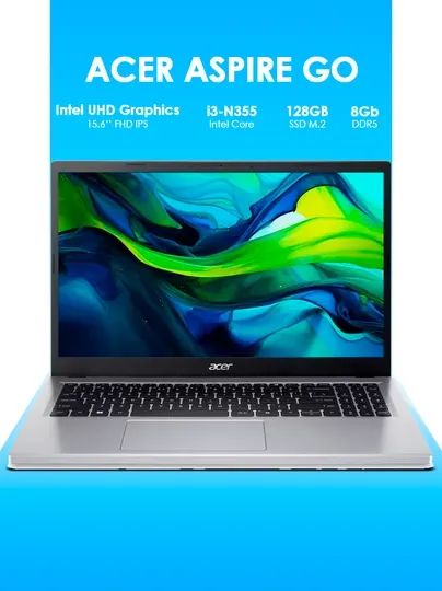 Ноутбук Acer Aspire Go 15 AG15-32P-39R2 Core i3-N355 8GB 128GB SSD 15.6" FHD IPS Silver
