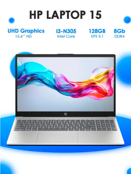 Ноутбук HP Laptop 15 i3-N305 8GB 128GB 15.6" Silver