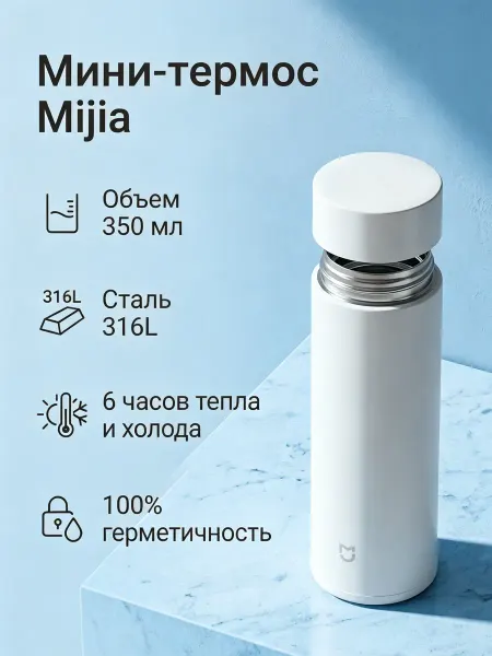 MIJIA Термос Xiaomi Rice home Thermos Cup Pocket version