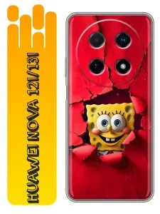 Чехол для Huawei Nova 12i, Nova 13i с принтом Спанчбоб детский на Хуавей Нова 12и 12ай, Нова 13и 13ай