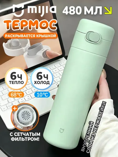 MIJIA Термокружка Xiaomi с кнопочным открытием