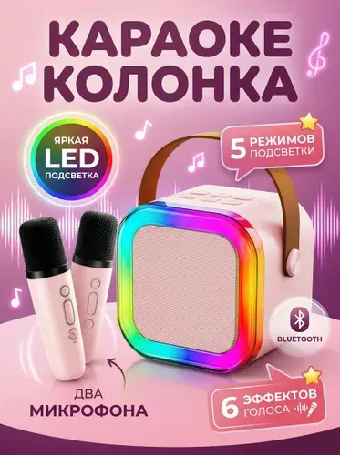 Колонка караоке с двумя микрофонами