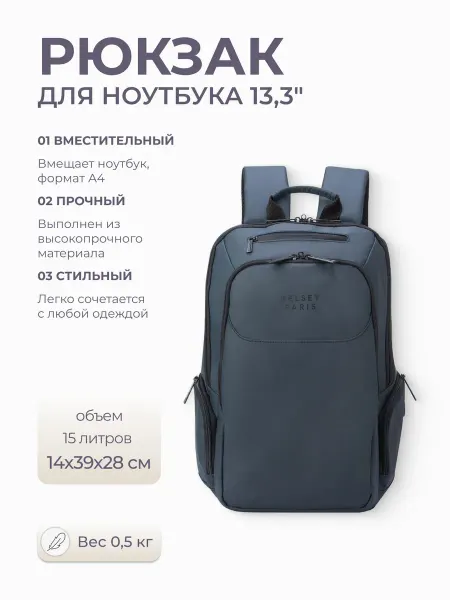 DELSEY Рюкзак для ноутбука вместительный PARVIS PLUS 13,3"