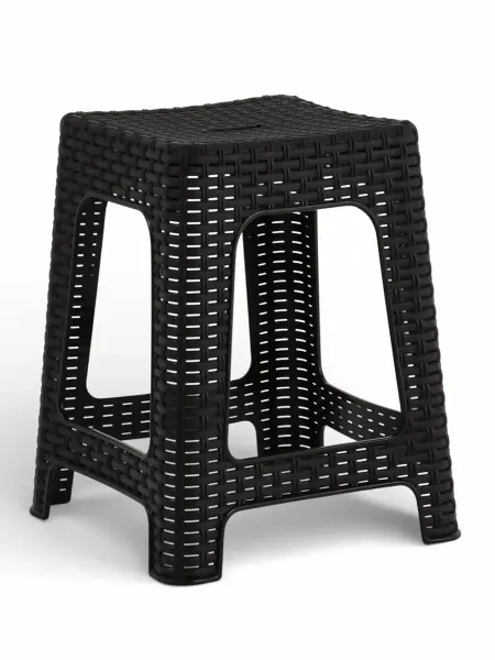 <> Квадратный табурет Rattan, 36.3х36.3х44.8 см, шоколадный