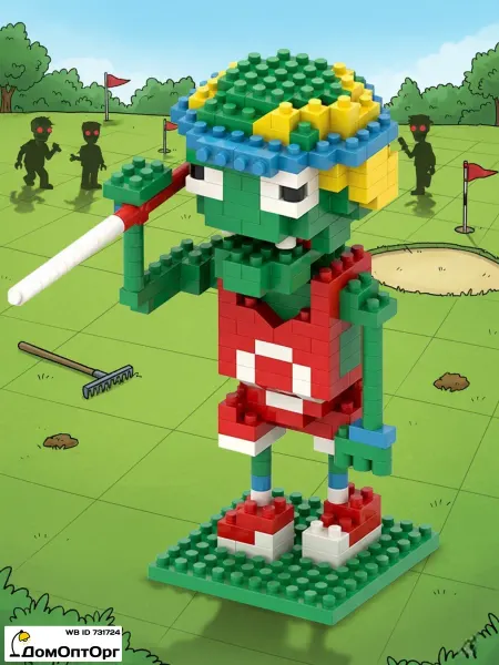 Zombie vs plants 3D 3D Конструктор Зомби с шестом
