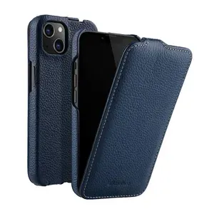 Кожаный чехол флип Melkco Jacka Type для Apple iPhone 13 Mini (5.4"), темно-синий