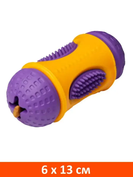 HomePet Игрушка Цилиндр для лакомств собак каучук 6 х 13 см