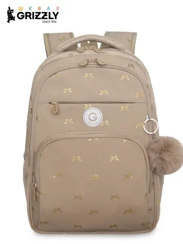 Рюкзак школьный GRIZZLY с карманом для ноутбука 13", анатомической спинкой, для девочки, RG-668-2