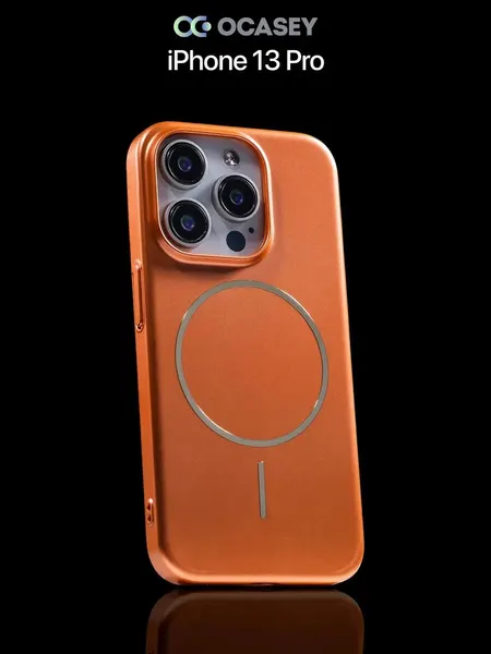 Чехол О'кейси, для iPhone 13 Pro, MagSafe, защита камеры, оранжевый