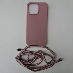 Чехол-накладка для IPhone 13 Pro Max из высокого качества силикона и веревкой-цепочкой на шею..