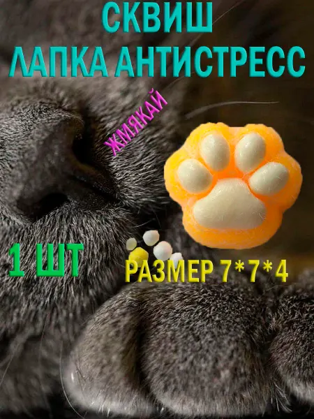 MaxBoom Сквиш антистресс игрушка сквиш лапка котика