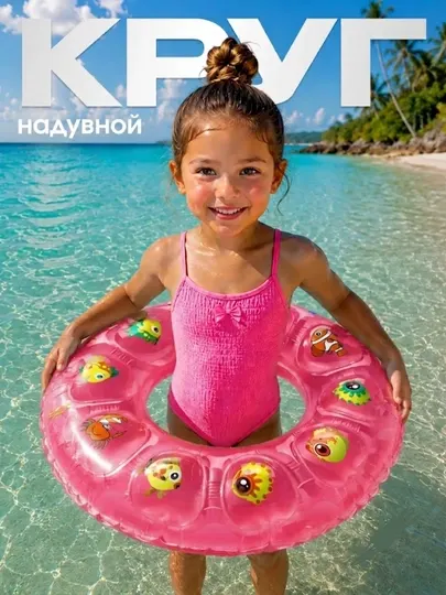 Надувной круг для плавания, купания в бассейне, баллон детский 50-90 cм, от 3 до 13+лет