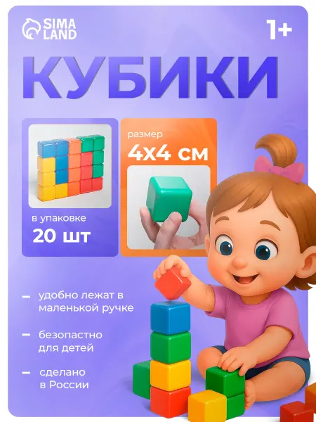 Соломон Кубики развивающие 20 шт, игрушки для малышей