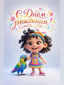 Открытка с днем рождения, для девочки, 13х18 см