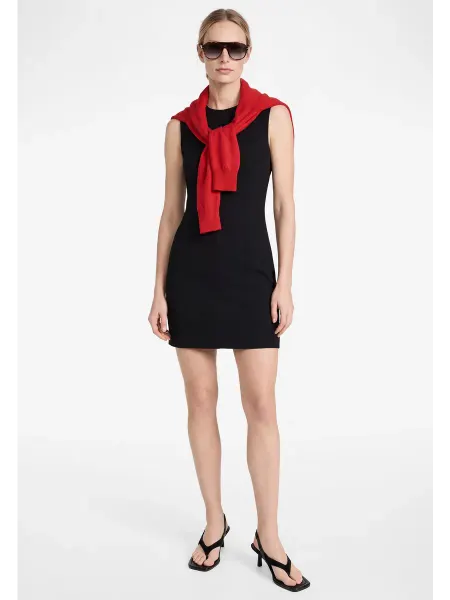 KOTON Короткое платье без рукавов с круглым вырезом