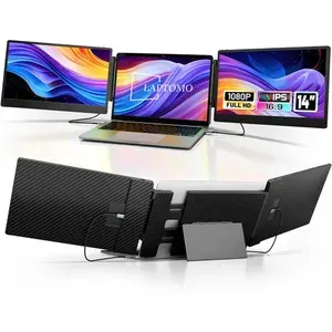 Laptomo 14" Монитор (S3), IPS, 1920x1080 Full HD, 60 Гц, черный, серый металлик