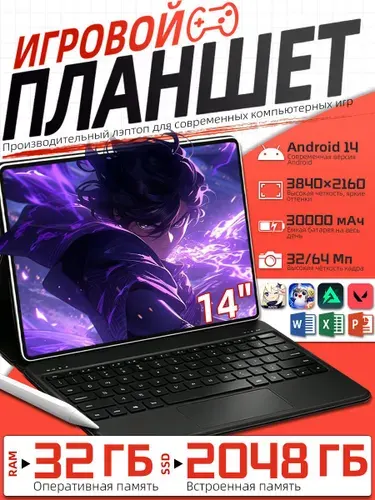 Планшет S30, 14" 32 ГБ/2048 ГБ, темно-серый