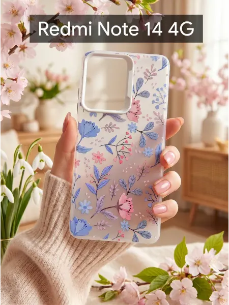 IdealStore Чехол на Redmi Note 14 4G Цветочный Принт (3)