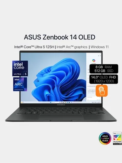 Ноутбук ASUS Zenbook Q415MA /14" WUXGA OLED Touch/Intel Core Ultra 5-125H/DDR5 8 ГБ/SSD512
