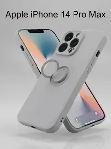 Чехол для Apple iPhone 14 Pro Max, с кольцом, Soft Touch, серый