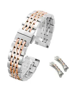 Браслет для часов и смарт-часов универсальный стальной литой Haspic Bicolor Rose Gold 14 мм