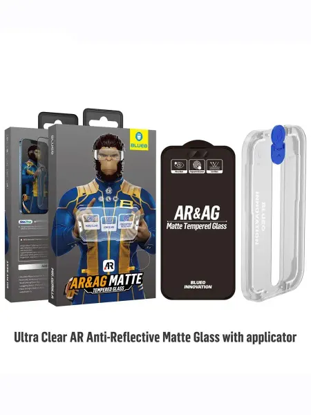 BLUEO Стекло на iPhone 14 Pro матовое, антибликовое с рамкой
