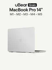 Чехол для MacBook Pro 14" (M1 M2 M3 M4 M5 series) uBear Grain Case, прозрачный матовый