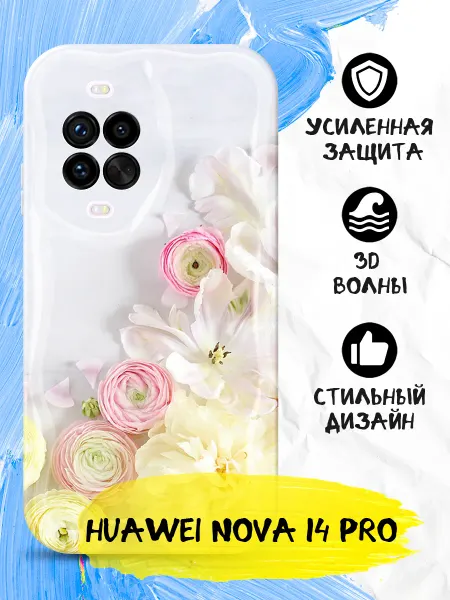 Huawei Чехол для Nova 14 Pro противоударный, прозрачный