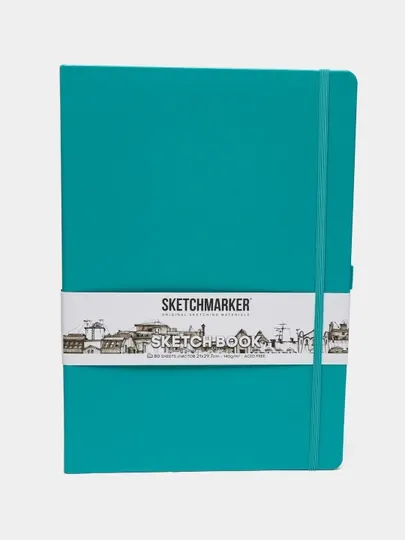 Блокнот для зарисовок Sketchmarker в твердой обложке, 140 г/м2, 21 x 30 см, 80 листов