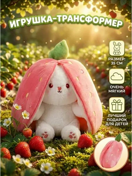 Baby Land Brand Мягкая игрушка гипоаллергенный заяц 35см подарок
