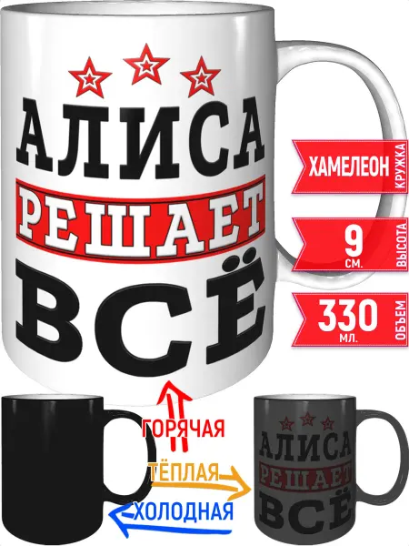 Grand cadeaux Кружка Алиса решает всё - хамелеон