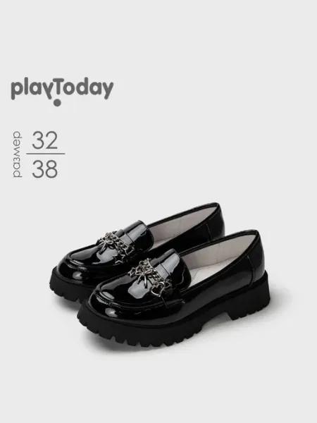 PlayToday Лоферы подростковые туфли лаковые на сменку в школу