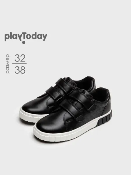 PlayToday Полуботинки на липучках школьные на сменку с белой подошвой