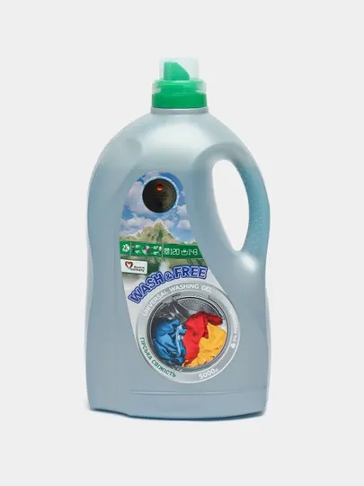 Гель для стирки, универсальный Wash&Free c ароматом горной свежести, 5 кг, 143 стирок