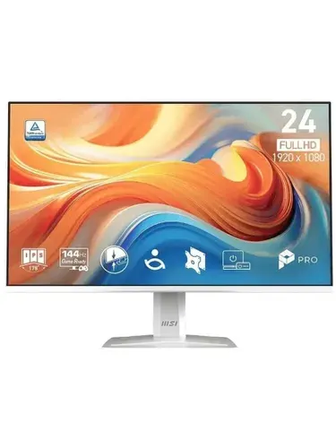 MSI 23.8" Монитор PRO MP243W E14 9S6-3PD1CT-037 (9S6-3PD1CT-037), IPS, 1920x1080, 144 Гц, белый