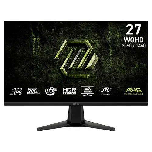 MSI 27" Монитор MAG 275QF E20 27" 200Hz, Rapid IPS, 2560 x 1440 WQHD (MAG 275QF E20), IPS, 2560x1440 2K, 200 Гц, черный, черный матовый
