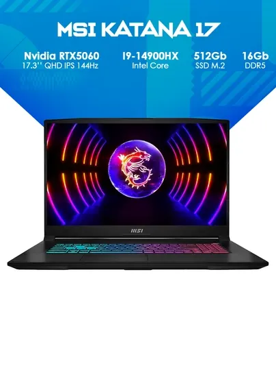 Ноутбук MSI Katana 17 Intel Core i9 14900HX 16ГБ DDR5 512ГБ RTX 5060 8ГБ 17.3 QHD 144Hz